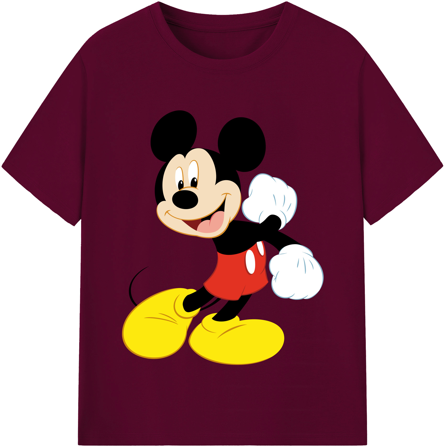 （画像用） ミッキーマウス Mickey Mouse レディースカジュアルプリントTシャツ（綿100％）